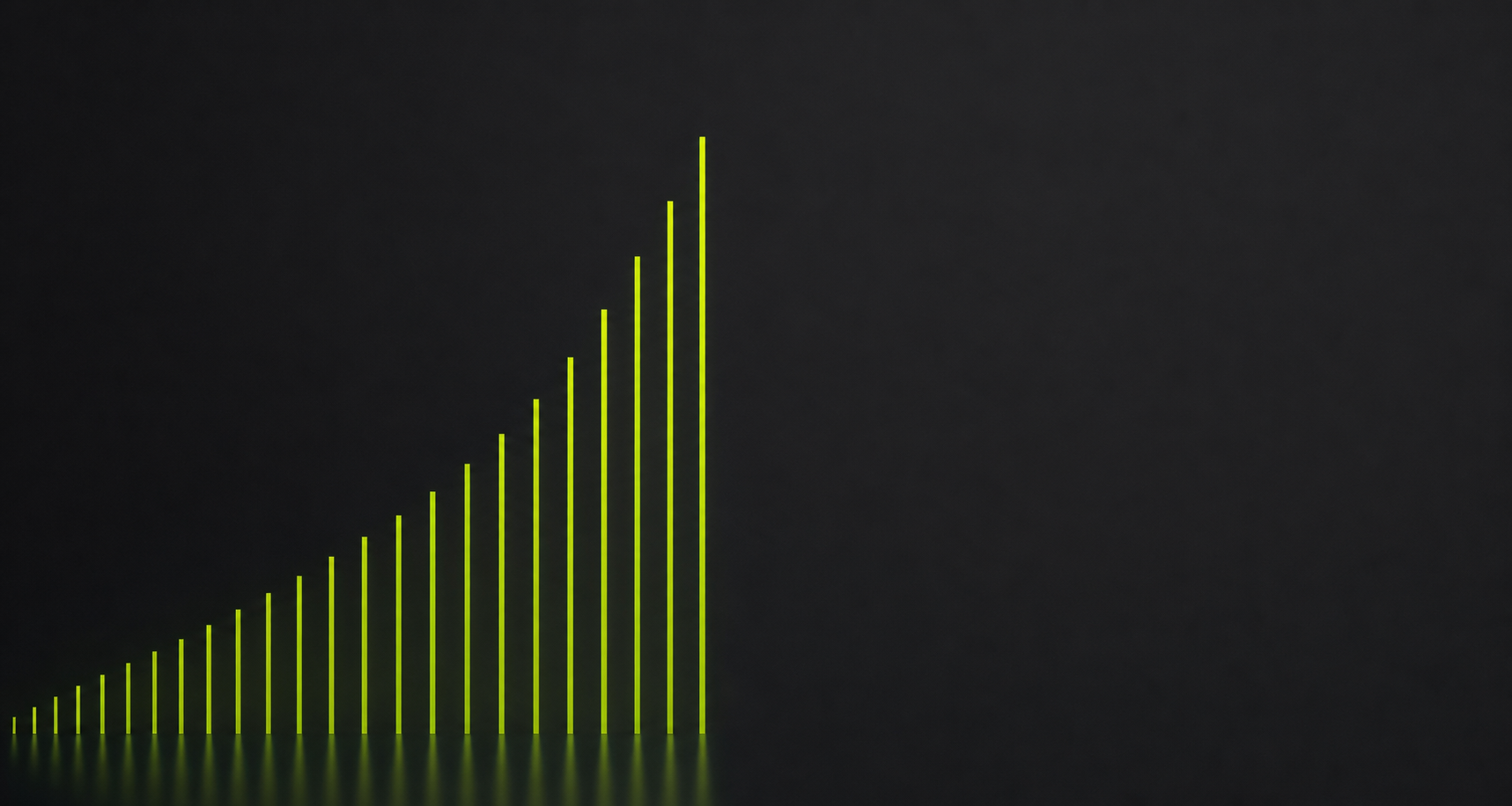Abstract ascending bar chart pattern in lime green representing growth